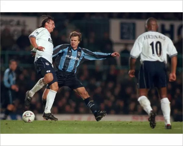 Nilsson vs. Ginola: A Classic Tackle in Coventry City vs. Tottenham FA Premiership Clash