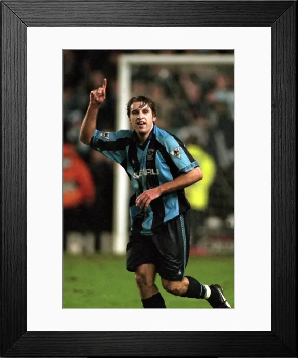 Framed Print : Last-Minute Drama: Darren Huckerby Scores the Stunner to Give Coventry City a Shocking Victory over Manchester United (FA Carling Premiership) Framed Print : Last-Minute Drama: Darren Huckerby Scores the Stunner to Give Coventry City a Shocking Victory over Manchester United (FA Carling Premiership)