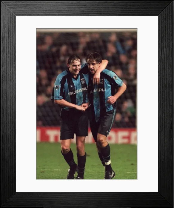 Framed Print : Last-Minute Thriller: Coventry City's Historic Victory Over Manchester United - Darren Huckerby's Dramatic Goal (1990s) Framed Print : Last-Minute Thriller: Coventry City's Historic Victory Over Manchester United - Darren Huckerby's Dramatic Goal (1990s)
