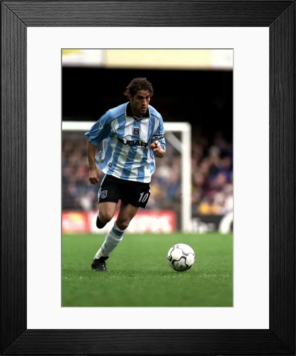 Framed Print : Determined Moustapha Hadji Leads Coventry City Against Leicester City at Filbert Street (Premier League, 07-04-2001) Framed Print : Determined Moustapha Hadji Leads Coventry City Against Leicester City at Filbert Street (Premier League, 07-04-2001)