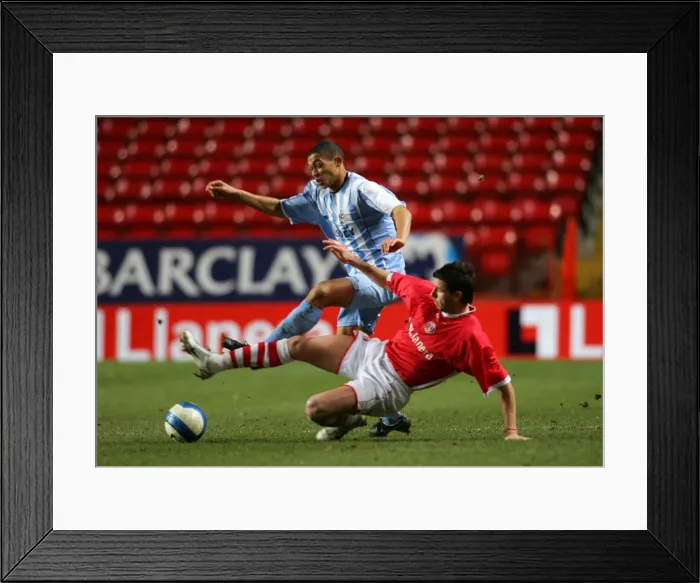 Framed Print : Clash at The Valley: A Battle for Supremacy - Goncalo Brandao vs. Matt Heath, Coventry City vs. Charlton Athletic (Barclays Reserve League South, 13-03-2006) Framed Print : Clash at The Valley: A Battle for Supremacy - Goncalo Brandao vs. Matt Heath, Coventry City vs. Charlton Athletic (Barclays Reserve League South, 13-03-2006)