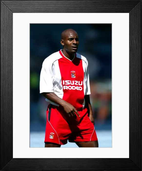 Framed Print : Coventry City vs. Wolverhampton: Dele Adebola in Action - Pre-Season Friendly at Highfield Road (02-08-2003) Framed Print : Coventry City vs. Wolverhampton: Dele Adebola in Action - Pre-Season Friendly at Highfield Road (02-08-2003)