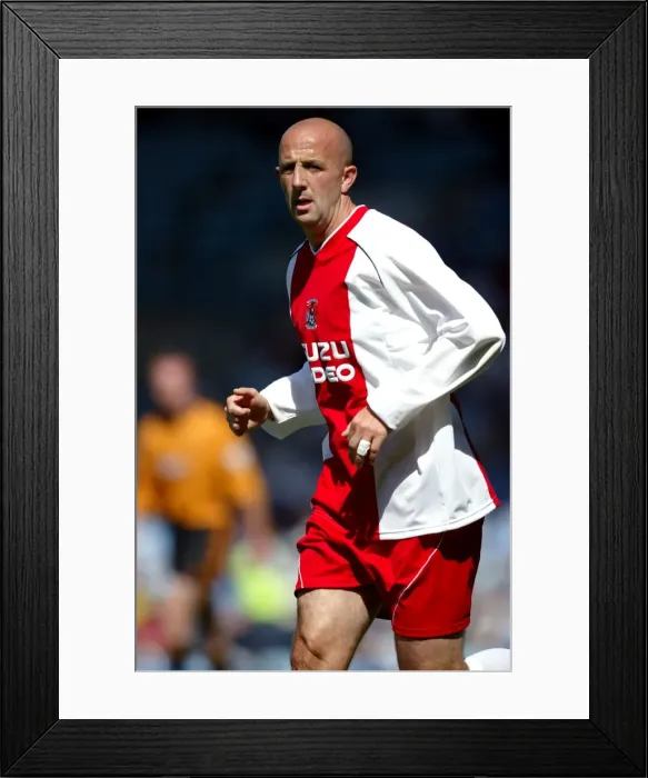 Framed Print : Gary McAllister Leads Coventry City Against Wolverhampton in Pre-Season Friendly at Highfield Road (02-08-2003) Framed Print : Gary McAllister Leads Coventry City Against Wolverhampton in Pre-Season Friendly at Highfield Road (02-08-2003)