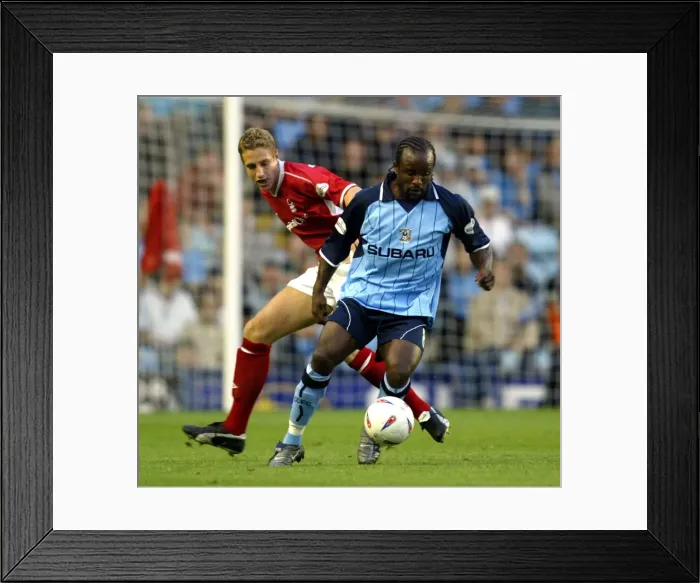 Framed Print : Clash of Titans: Patrick Suffo vs Michael Dawson - Coventry City vs Nottingham Forest (Nationwide League Division One, 27-08-2003)