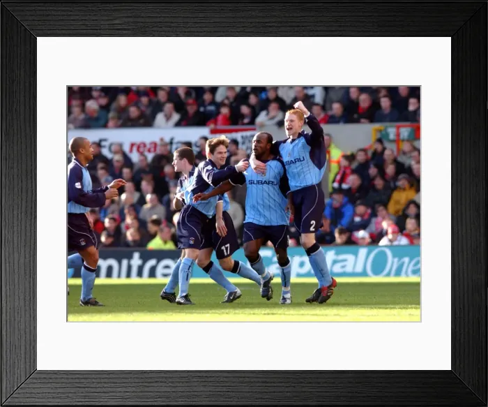 Framed Print : Coventry City's Glorious Goal: Suffo's Stunner with Whing and Gudjonsson vs. Nottingham Forest (Division One, 07-02-2004) Framed Print : Coventry City's Glorious Goal: Suffo's Stunner with Whing and Gudjonsson vs. Nottingham Forest (Division One, 07-02-2004)