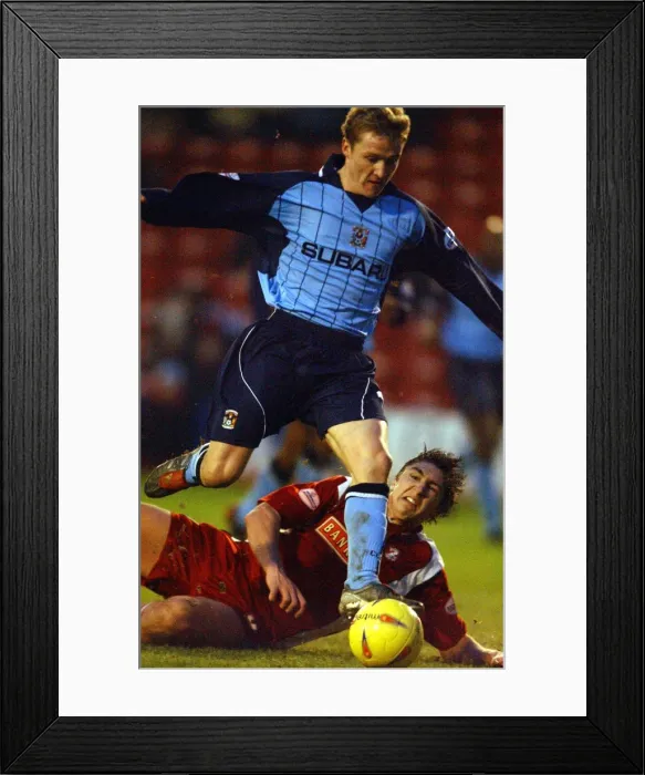 Framed Print : Gary McSheffrey Scores Coventry City's Sixth Goal Against Walsall (17-01-2004) Framed Print : Gary McSheffrey Scores Coventry City's Sixth Goal Against Walsall (17-01-2004)