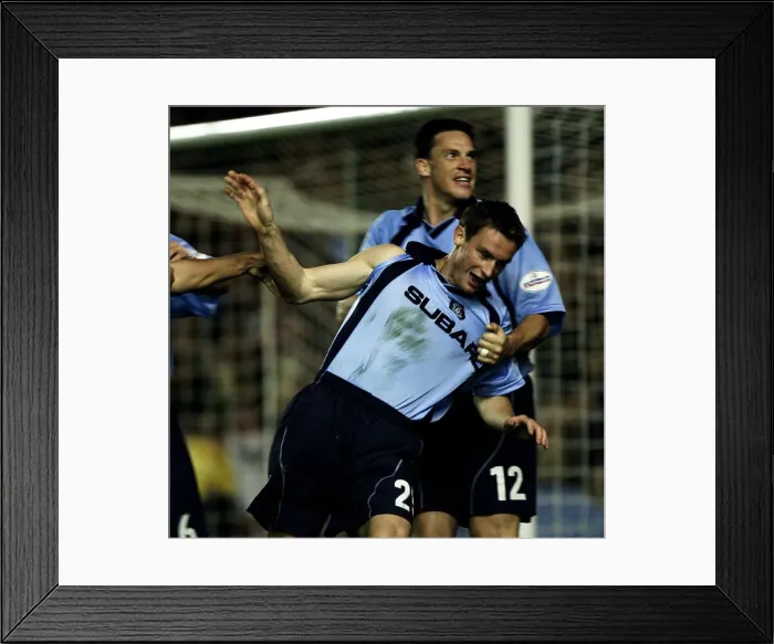 Framed Print : Coventry City's Unforgettable Moment: Norman's Equalizer Amidst Division One Rivalry vs. Sheffield Wednesday (September 18, 2002) Framed Print : Coventry City's Unforgettable Moment: Norman's Equalizer Amidst Division One Rivalry vs. Sheffield Wednesday (September 18, 2002)
