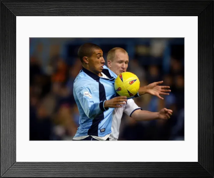 Framed Print : Intense Clash: Coventry City vs Preston North End (Nationwide League Division One, 30-11-2001) Framed Print : Intense Clash: Coventry City vs Preston North End (Nationwide League Division One, 30-11-2001)