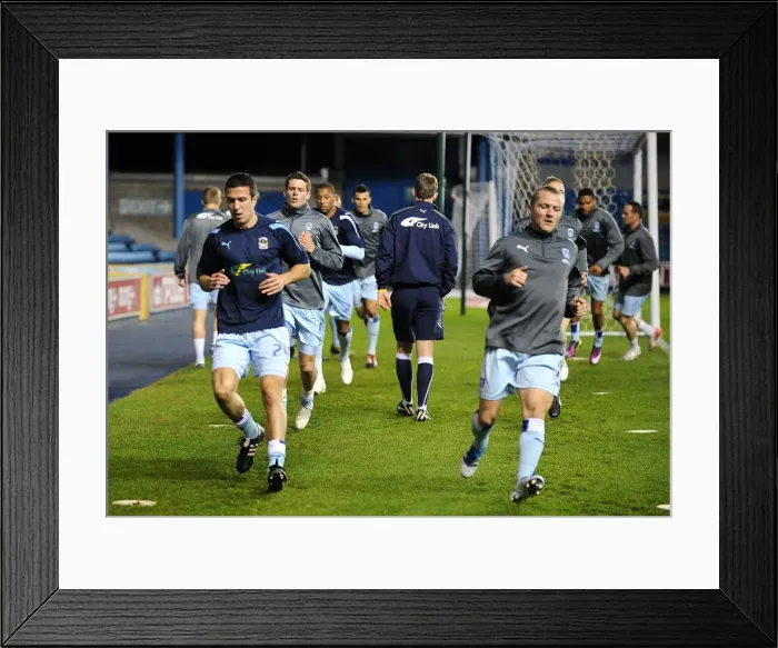 Framed Print : Coventry City FC: Pre-Match Warm-Up vs Millwall in Npower Championship (01-11-2011) Framed Print : Coventry City FC: Pre-Match Warm-Up vs Millwall in Npower Championship (01-11-2011)