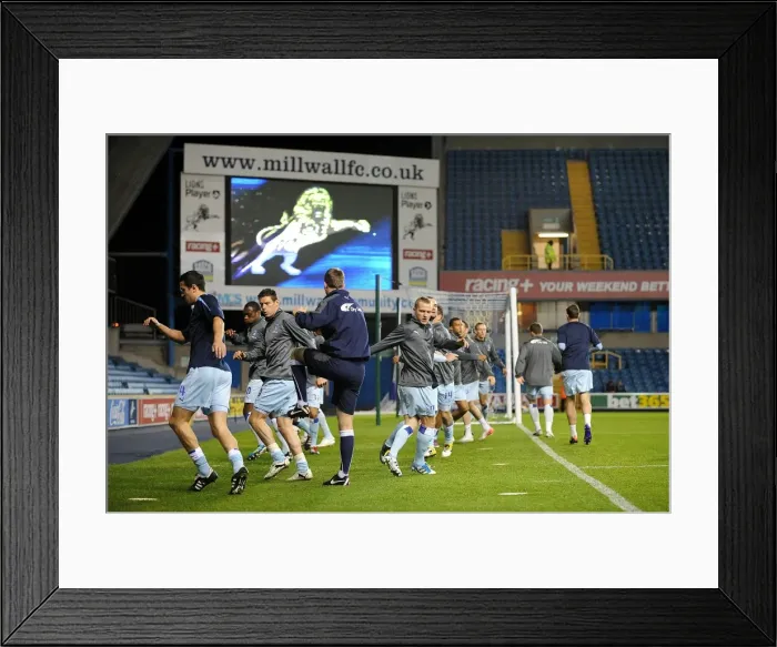 Framed Print : Coventry City FC: Pre-Match Warm-Up at The Den vs Millwall, Npower Championship (01-11-2011) Framed Print : Coventry City FC: Pre-Match Warm-Up at The Den vs Millwall, Npower Championship (01-11-2011)