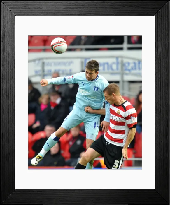 Framed Print : Intense Aerial Battle: Coventry City vs. Burnley - Cody McDonald vs. Richard Naylor Framed Print : Intense Aerial Battle: Coventry City vs. Burnley - Cody McDonald vs. Richard Naylor