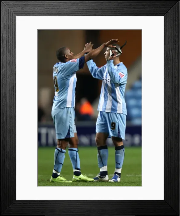 Framed Print : Coventry City FC: Clinton Morrison and Leon Best's Euphoric FA Cup Fifth Round Replay Victory Over Blackburn Rovers (2009) Framed Print : Coventry City FC: Clinton Morrison and Leon Best's Euphoric FA Cup Fifth Round Replay Victory Over Blackburn Rovers (2009)