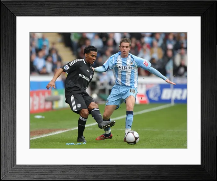 Framed Print : Intense Rivalry: John Obi Mikel vs. Jordan Henderson's Epic Battle for the Ball in Coventry City's FA Cup Sixth Round Match against Chelsea (7th March 2009) Framed Print : Intense Rivalry: John Obi Mikel vs. Jordan Henderson's Epic Battle for the Ball in Coventry City's FA Cup Sixth Round Match against Chelsea (7th March 2009)