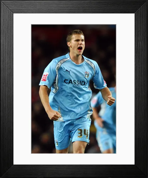 Framed Print : Ben Turner's Shocking Goal: Coventry City Stuns Manchester United in Carling Cup Third Round (September 2007)