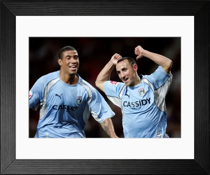 Framed Print : Coventry City's Historic Double Strike: Michael Mifsud's Brace Against Manchester United in the Carling Cup (September 2007) Framed Print : Coventry City's Historic Double Strike: Michael Mifsud's Brace Against Manchester United in the Carling Cup (September 2007)