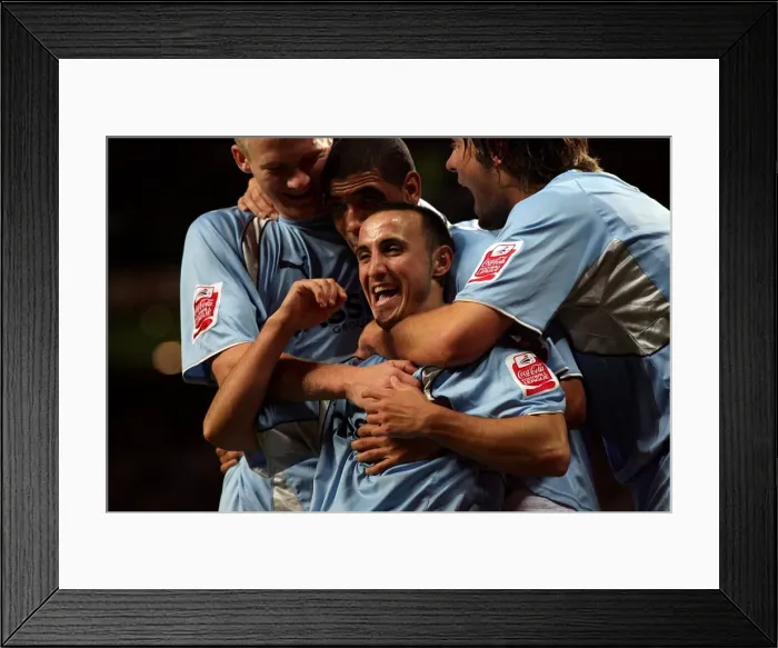 Framed Print : Michael Mifsud's Double Stunner: Coventry City's Historic Upset over Manchester United in the Carling Cup (September 2007) Framed Print : Michael Mifsud's Double Stunner: Coventry City's Historic Upset over Manchester United in the Carling Cup (September 2007)