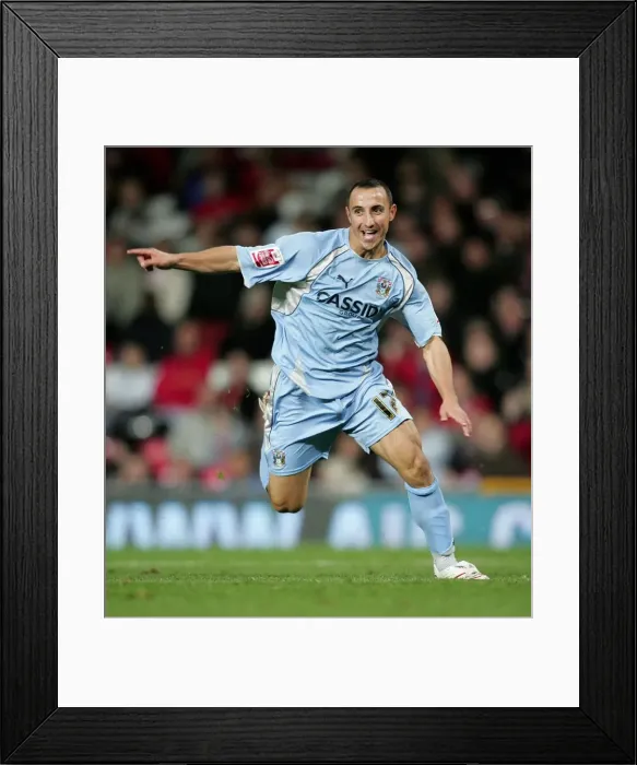 Framed Print : Michael Mifsud's Double Stunner: Coventry City's Historic Upset at Old Trafford (September 2007) Framed Print : Michael Mifsud's Double Stunner: Coventry City's Historic Upset at Old Trafford (September 2007)