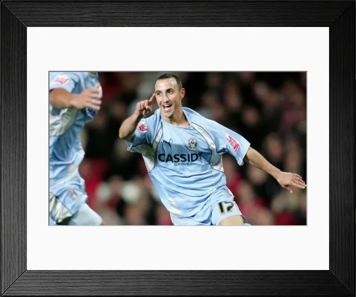 Framed Print : Michael Mifsud's Double Stunner: Coventry City's Historic Upset at Old Trafford (September 2007, Carling Cup) Framed Print : Michael Mifsud's Double Stunner: Coventry City's Historic Upset at Old Trafford (September 2007, Carling Cup)