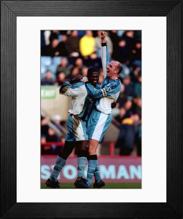 Framed Print : George Boateng's Double: Coventry City's Historic FA Carling Premiership Victory over Aston Villa (1999) Framed Print : George Boateng's Double: Coventry City's Historic FA Carling Premiership Victory over Aston Villa (1999)