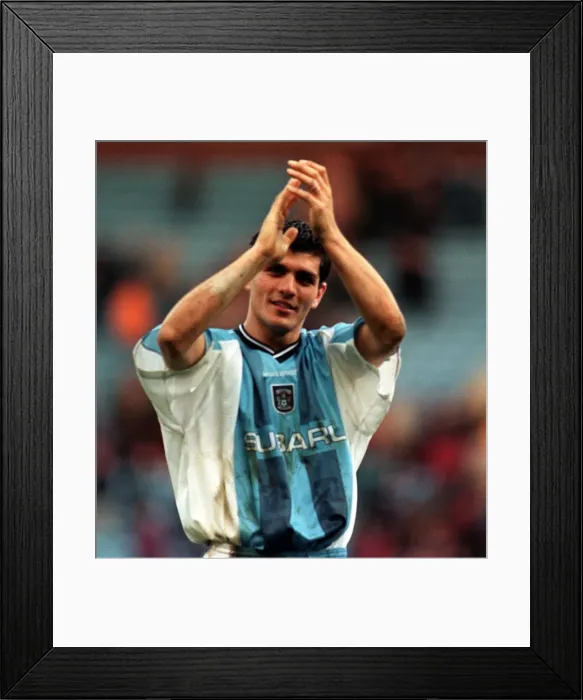 Framed Print : John Aloisi's Double: Coventry City's Triumphant Performance Against Aston Villa in FA Carling Premiership (27th February 1999) Framed Print : John Aloisi's Double: Coventry City's Triumphant Performance Against Aston Villa in FA Carling Premiership (27th February 1999)