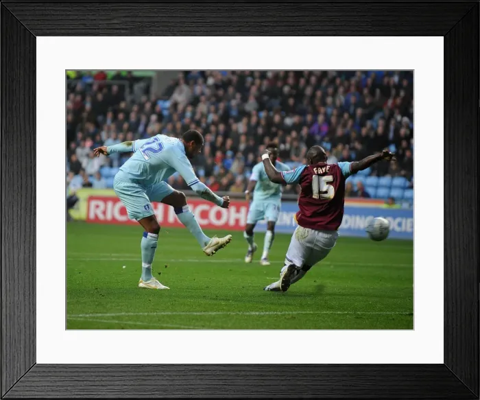 Framed Print : Clive Platt Scores First Goal for Coventry City vs. West Ham United in Npower Championship (19-11-2011, Ricoh Arena) Framed Print : Clive Platt Scores First Goal for Coventry City vs. West Ham United in Npower Championship (19-11-2011, Ricoh Arena)