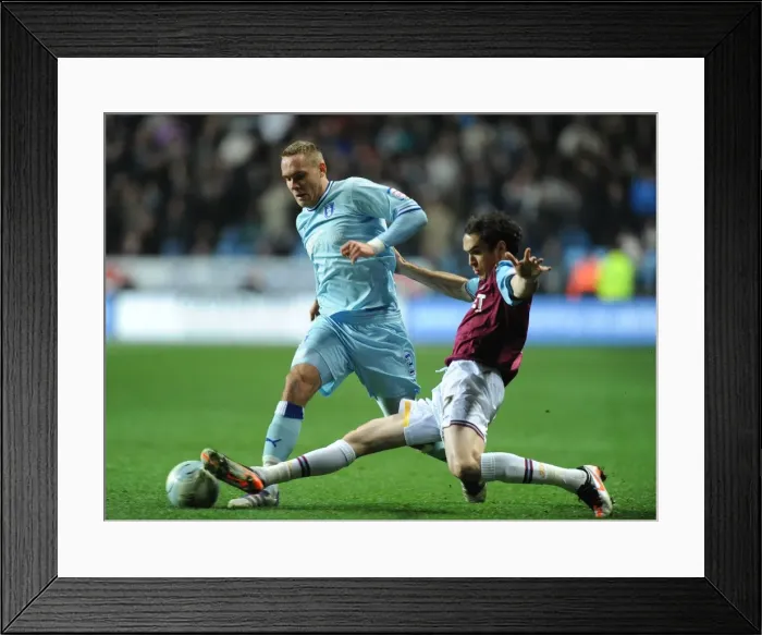 Framed Print : Clash of the Full-backs: Chris Hussey vs. Joey O'Brien (Coventry City vs. West Ham United, Npower Championship, Ricoh Arena, 2011) Framed Print : Clash of the Full-backs: Chris Hussey vs. Joey O'Brien (Coventry City vs. West Ham United, Npower Championship, Ricoh Arena, 2011)