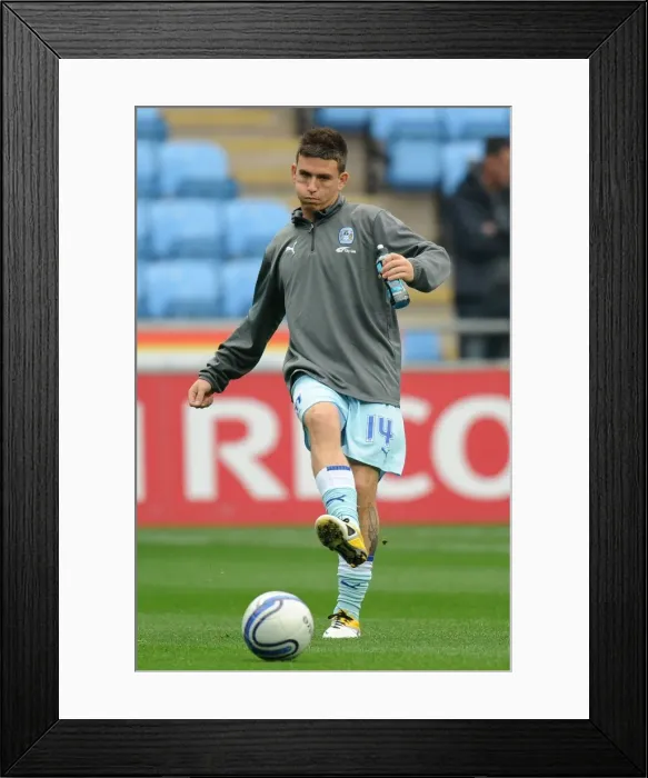 Framed Print : Cody McDonald Scores the Winning Goal for Coventry City Against West Ham United at Ricoh Arena (November 19, 2011)