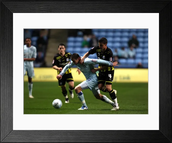 Framed Print : Jutkiewicz vs Kiss: A Battle at Ricoh Arena (Coventry City vs Cardiff City, Npower Championship 2011) Framed Print : Jutkiewicz vs Kiss: A Battle at Ricoh Arena (Coventry City vs Cardiff City, Npower Championship 2011)