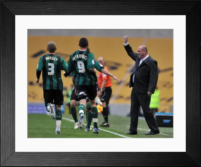 Framed Print : Andy Thorn's Euphoric Moment: Coventry City's First Goal in Championship Battle at AMEX Stadium Framed Print : Andy Thorn's Euphoric Moment: Coventry City's First Goal in Championship Battle at AMEX Stadium
