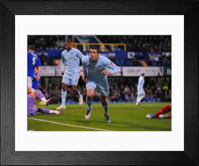Framed Print : Jutkiewicz's Thrilling Goal Celebration: Coventry City at Fratton Park vs. Portsmouth (03-12-2011) Framed Print : Jutkiewicz's Thrilling Goal Celebration: Coventry City at Fratton Park vs. Portsmouth (03-12-2011)