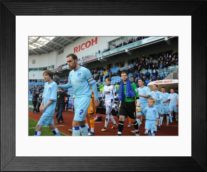 Framed Print : Richard Keogh Leads Coventry City in Championship Match against Hull City at Ricoh Arena (10-12-2011) Framed Print : Richard Keogh Leads Coventry City in Championship Match against Hull City at Ricoh Arena (10-12-2011)