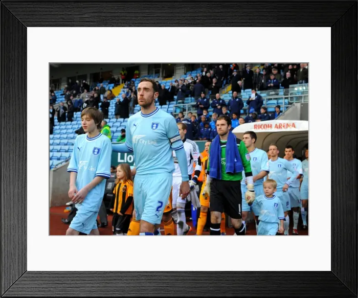 Framed Print : Richard Keogh and Coventry City Players Kick-Off against Hull City in Championship Match at Ricoh Arena (2011) Framed Print : Richard Keogh and Coventry City Players Kick-Off against Hull City in Championship Match at Ricoh Arena (2011)