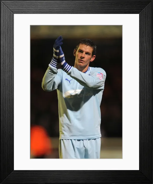 Framed Print : Lucas Jutkiewicz's Emotional Tribute: Coventry City's Triumph over Peterborough United in Npower Championship (17-12-2011) Framed Print : Lucas Jutkiewicz's Emotional Tribute: Coventry City's Triumph over Peterborough United in Npower Championship (17-12-2011)