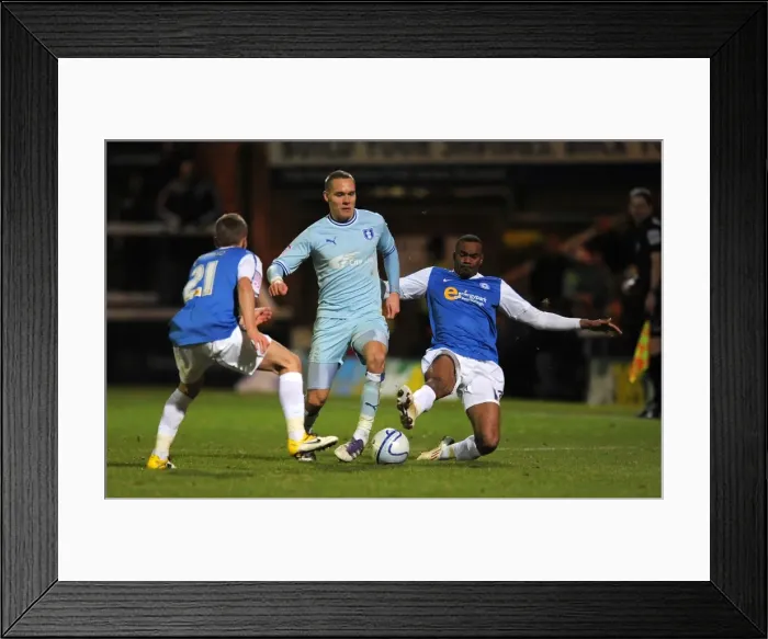 Framed Print : Chris Hussey vs. Daniel Kearns and Emile Sinclair: Intense Battle in Coventry City vs. Peterborough United Npower Championship Clash Framed Print : Chris Hussey vs. Daniel Kearns and Emile Sinclair: Intense Battle in Coventry City vs. Peterborough United Npower Championship Clash