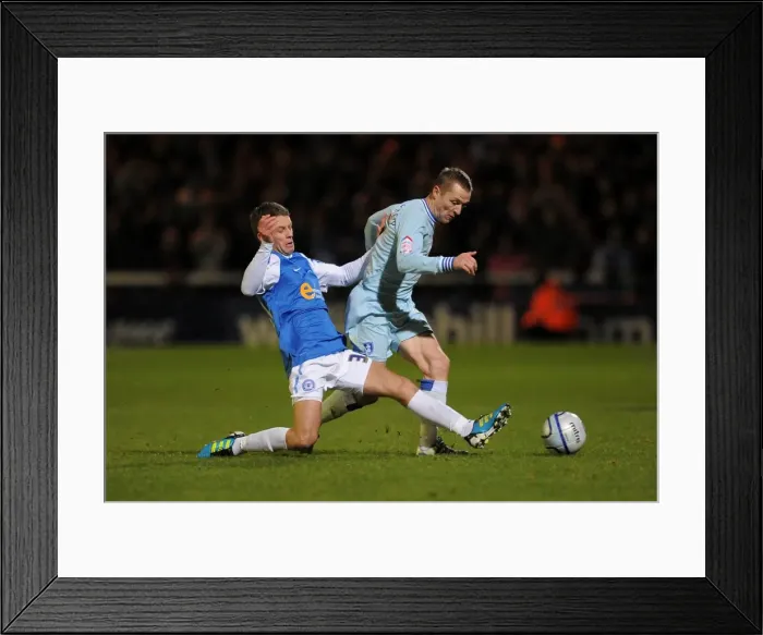 Framed Print : Intense Rivalry: McSheffrey vs Kennedy - Coventry City vs Peterborough United (Npower Championship, 17-12-2011)