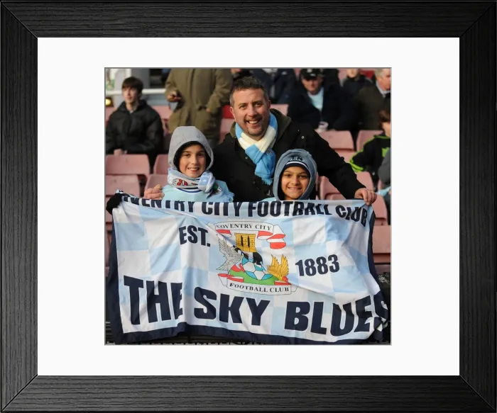 Framed Print : Coventry City FC: Unwavering Support at Npower Championship Clash vs. West Ham United (02-01-2012) Framed Print : Coventry City FC: Unwavering Support at Npower Championship Clash vs. West Ham United (02-01-2012)