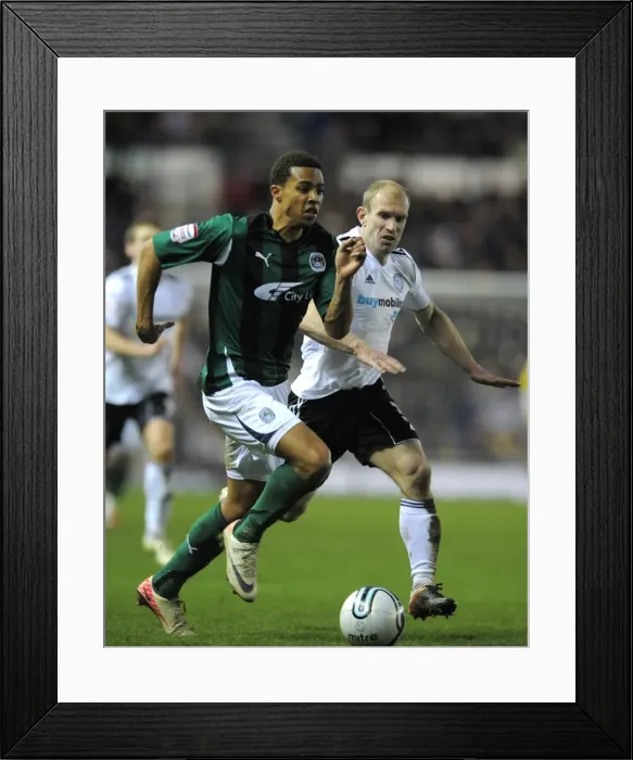 Framed Print : Battling for the Ball: Cyrus Christie vs. Gareth Roberts - Derby County vs. Coventry City, Npower Championship Framed Print : Battling for the Ball: Cyrus Christie vs. Gareth Roberts - Derby County vs. Coventry City, Npower Championship