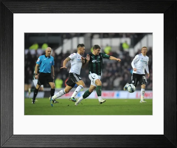 Framed Print : Battleground Pride Park: Deegan vs Bailey - Coventry City vs Derby County Championship Clash Framed Print : Battleground Pride Park: Deegan vs Bailey - Coventry City vs Derby County Championship Clash