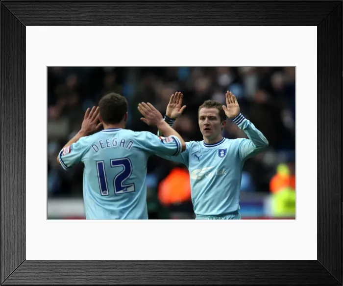 Framed Print : Coventry City: McSheffrey and Deegan Celebrate Goal Against Middlesbrough in Npower Championship (21-01-2012, Ricoh Arena) Framed Print : Coventry City: McSheffrey and Deegan Celebrate Goal Against Middlesbrough in Npower Championship (21-01-2012, Ricoh Arena)
