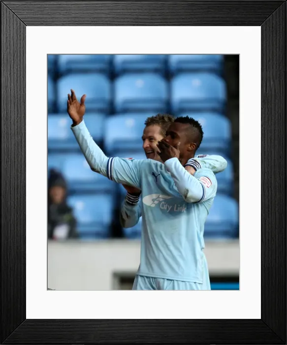 Framed Print : Alex Nimely's Double: Coventry City's Euphoric Moment Against Middlesbrough (21-01-2012) Framed Print : Alex Nimely's Double: Coventry City's Euphoric Moment Against Middlesbrough (21-01-2012)