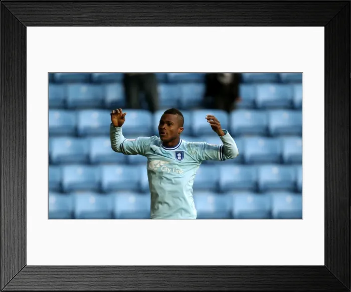 Framed Print : Alex Nimely's Double Strike: Coventry City's Momentum Shift Against Middlesbrough in the Championship (January 21, 2012, Ricoh Arena)