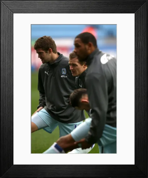 Framed Print : Intense Warm-Up: Coventry City Football Club Prepares for Championship Showdown against Middlesbrough (21-01-2012, Ricoh Arena) Framed Print : Intense Warm-Up: Coventry City Football Club Prepares for Championship Showdown against Middlesbrough (21-01-2012, Ricoh Arena)