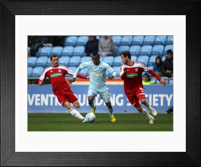 Framed Print : Battleground Ricoh Arena: Nimely vs. Bates & Thomson - Coventry City vs. Middlesbrough Championship Clash (21-01-2012) Framed Print : Battleground Ricoh Arena: Nimely vs. Bates & Thomson - Coventry City vs. Middlesbrough Championship Clash (21-01-2012)