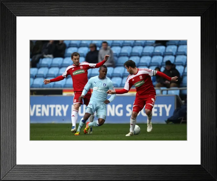 Framed Print : Rivalry's Intense Moment: Nimely vs. Bates Battle for the Ball (Coventry City vs. Middlesbrough, 2012) Framed Print : Rivalry's Intense Moment: Nimely vs. Bates Battle for the Ball (Coventry City vs. Middlesbrough, 2012)