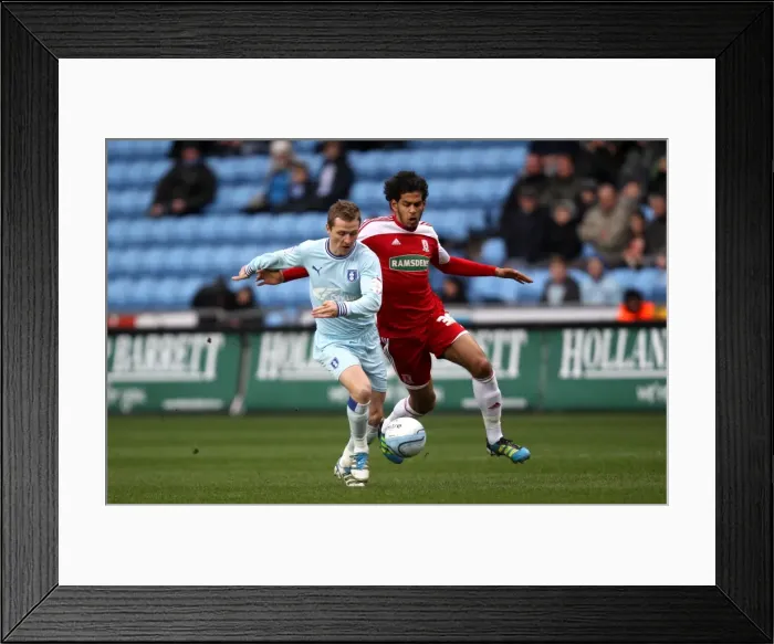 Framed Print : Intense Rivalry: McSheffrey vs. Haroun's Battle for Supremacy - Coventry City vs. Middlesbrough, Npower Championship (21-01-2012) Framed Print : Intense Rivalry: McSheffrey vs. Haroun's Battle for Supremacy - Coventry City vs. Middlesbrough, Npower Championship (21-01-2012)