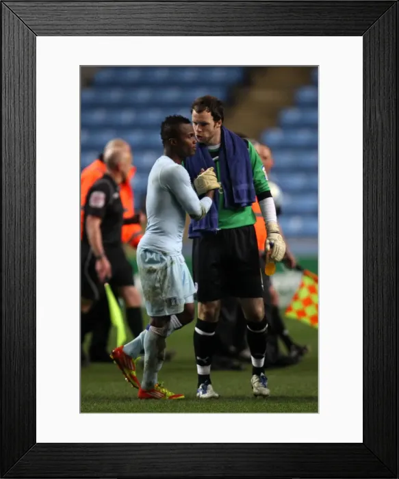 Framed Print : Coventry City FC: Joe Murphy and Alex Nimely's Championship-Winning Moment (21-01-2012) Framed Print : Coventry City FC: Joe Murphy and Alex Nimely's Championship-Winning Moment (21-01-2012)