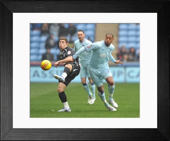 Framed Print : Clive Platt's Determined Battle for Possession: Coventry City vs Ipswich Town, Championship Showdown at Ricoh Arena (04-02-2012) Framed Print : Clive Platt's Determined Battle for Possession: Coventry City vs Ipswich Town, Championship Showdown at Ricoh Arena (04-02-2012)