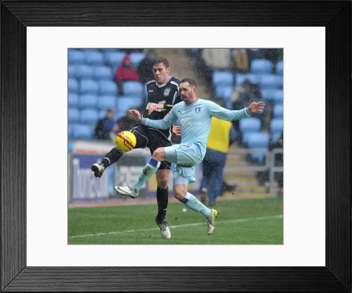 Framed Print : Battle for the Ball: Coventry City vs. Ipswich Town in the Championship Framed Print : Battle for the Ball: Coventry City vs. Ipswich Town in the Championship
