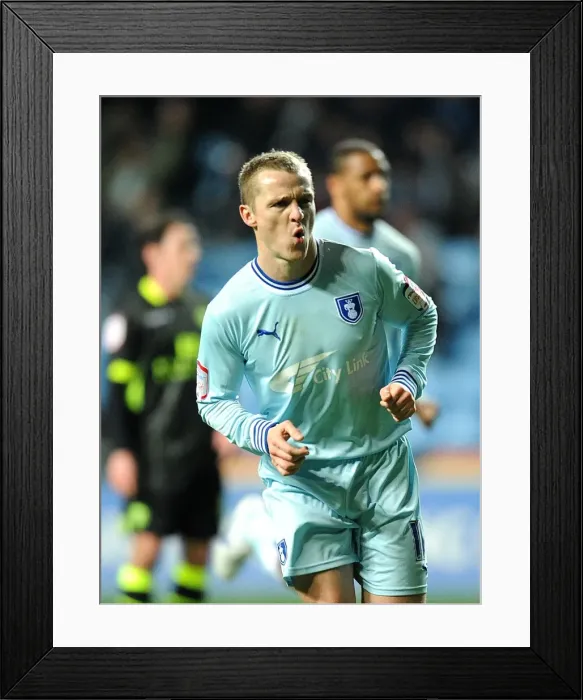 Framed Print : Gary McSheffrey Scores the Opening Goal: Coventry City vs Leeds United (February 14, 2012, Ricoh Arena) Framed Print : Gary McSheffrey Scores the Opening Goal: Coventry City vs Leeds United (February 14, 2012, Ricoh Arena)