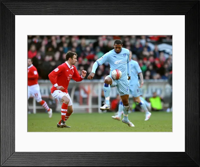 Framed Print : Clash at the City Ground: Platt and Higginbotham's Intense Battle for Ball Supremacy (18-02-2012) - Coventry City vs. Nottingham Forest, Npower Championship Framed Print : Clash at the City Ground: Platt and Higginbotham's Intense Battle for Ball Supremacy (18-02-2012) - Coventry City vs. Nottingham Forest, Npower Championship